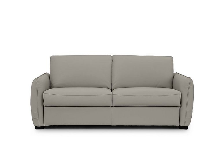 Jaxx Leather Sofa Bed with Slim Arms - New Grey