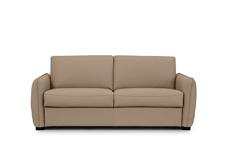 Jaxx Leather Sofa Bed with Slim Arms - Barley