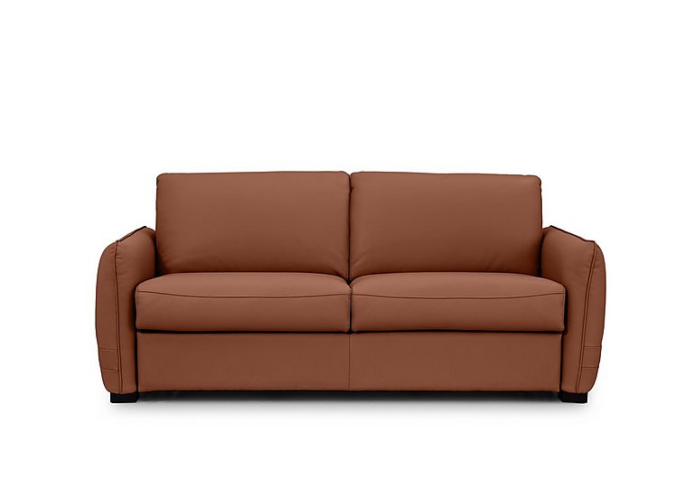 Jaxx Leather Sofa Bed with Slim Arms - Butterscotch