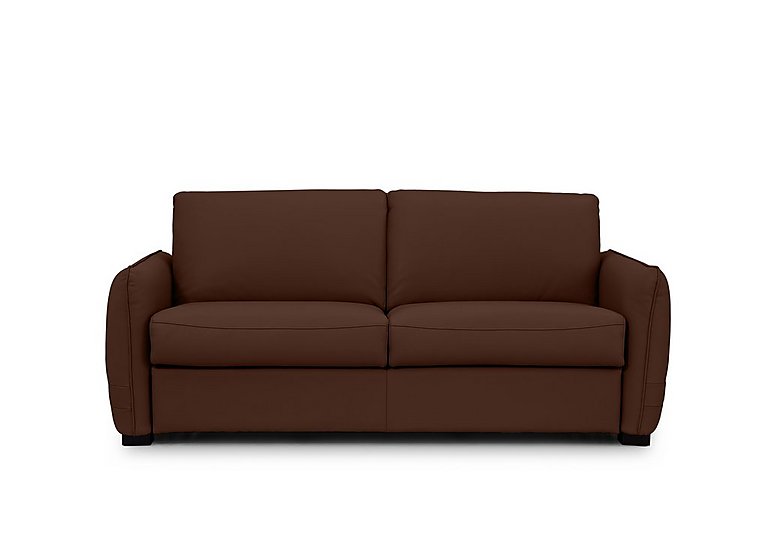Jaxx Leather Sofa Bed with Slim Arms - Chocolate