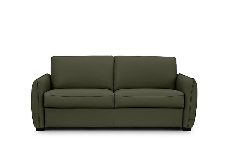 Jaxx Leather Sofa Bed with Slim Arms - Oslo Pine