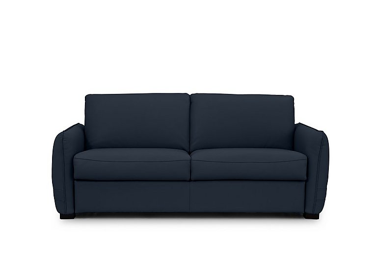 Jaxx Leather Sofa Bed with Slim Arms - Peacock