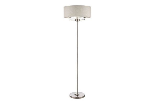 Laura Ashley  Sorrento 3 Light Floor Lamp  Nickel | Bed Sava