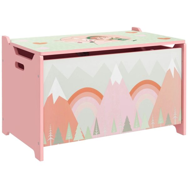Toy Box Kids Toy Chest with Lid Safety Hinge Cute Design | Bed Sava