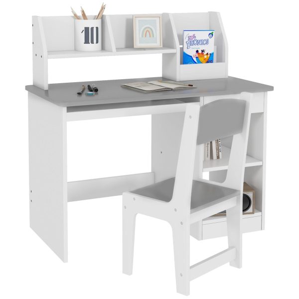 2 Pieces Kids Desk and Chair Set with Storage for 5 8 Year Old | Bed Sava