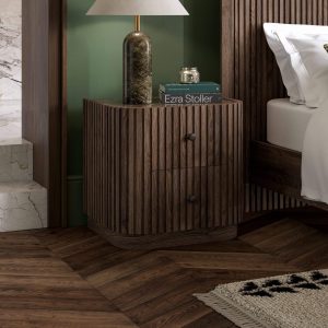 Jacob Bed  Bedside Set  Dark Wood  Brown Marble King | Bed Sava