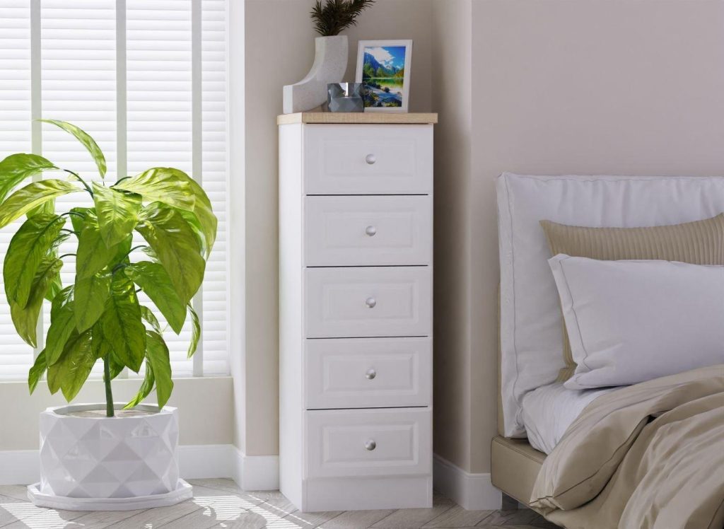 Texas 5-Drawer Tall Boy - White