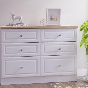 Texas 6 Drawer Chest  White | Bed Sava