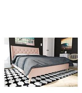 Dorel Home Thea Double Linen Bed | Bed Sava