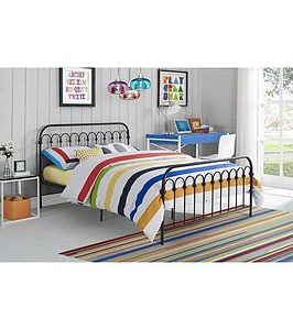 Novogratz Bright Pop Double Metal Bed Frame  Black | Bed Sava