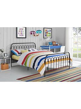 Novogratz Bright Pop Double Metal Bed Frame  Black | Bed Sava
