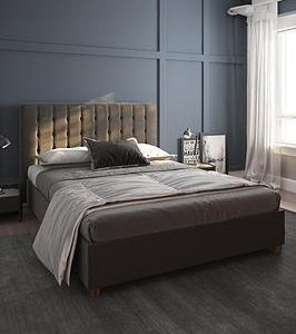 Dorel Home Emily King Linen Upholstered Bed | Bed Sava