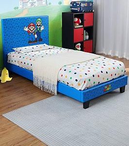 X Rocker Nintendo Super Mario Single Bed Frame  Blue | Bed Sava