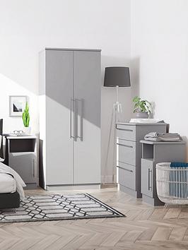 Swift Oxford Ready Assembled 4 Piece Set - 2X Bedside Chests,  Chest Of 3 Drawers, 2 Door Wardrobe