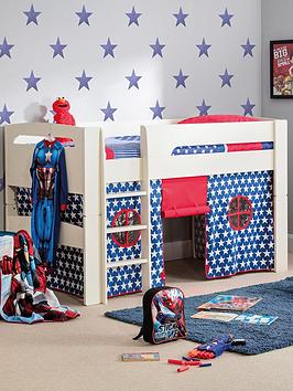 Julian Bowen Pluto Midsleeper Childrens Bed - White With Blue Stars