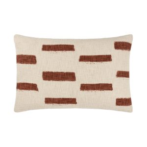 Printed Slub Cotton Feather Cushion  Pecan | Bed Sava