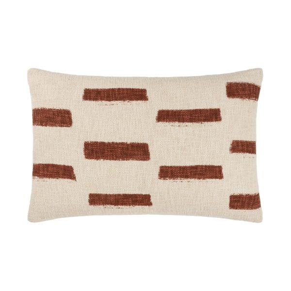 Printed Slub Cotton Feather Cushion  Pecan | Bed Sava