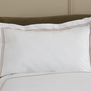Cotton Collection Double Row Cord Pillowcase Pair  Natural | Bed Sava