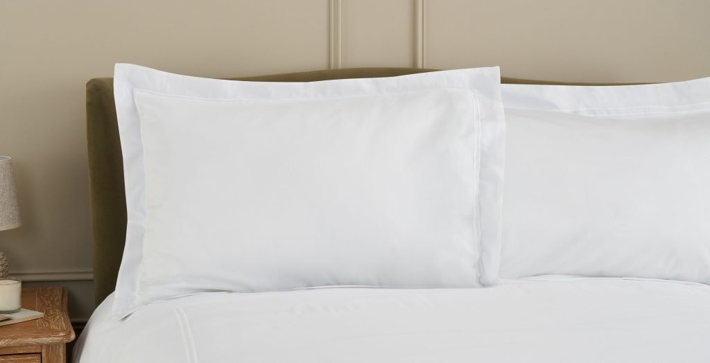 Cotton Collection Double Row Cord Pillowcase Pair - White