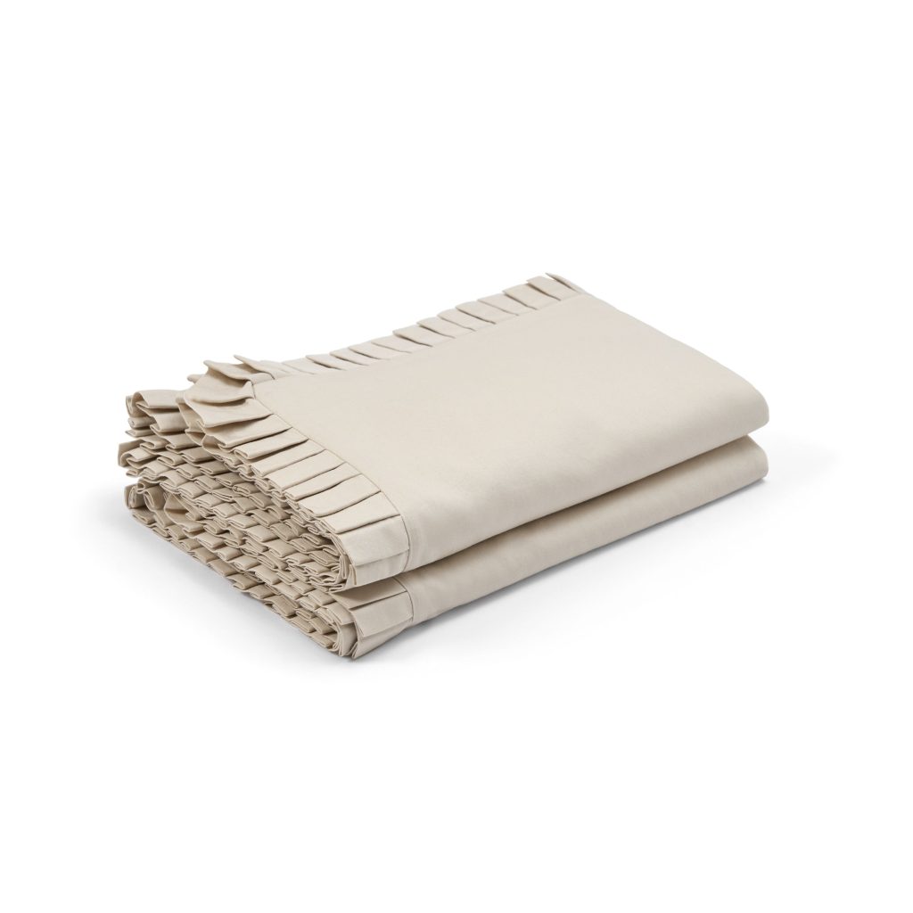 Cotton Collection Frill Pillowcase Pair - Natural