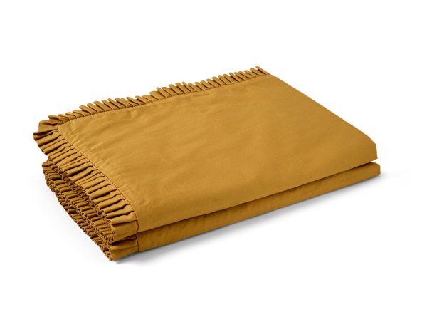 Cotton Collection Frill Pillowcase Pair  Ochre Gold | Bed Sava