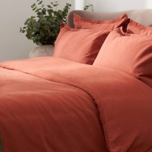 Natural Collection Duvet Cover  Rust Super King | Bed Sava