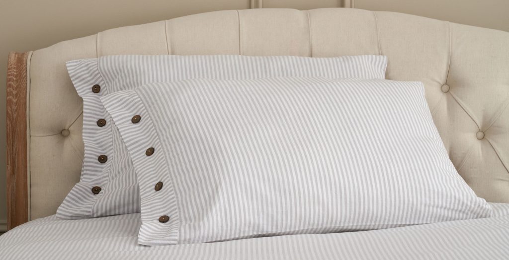 Cotton Collection Dyed Stripe Pillowcase Pair - Grey
