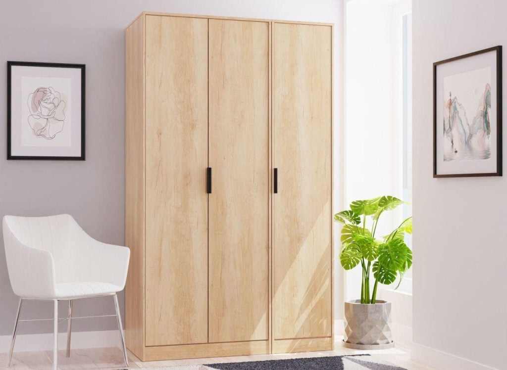 Dakota 3-Door Wardrobe - Brown