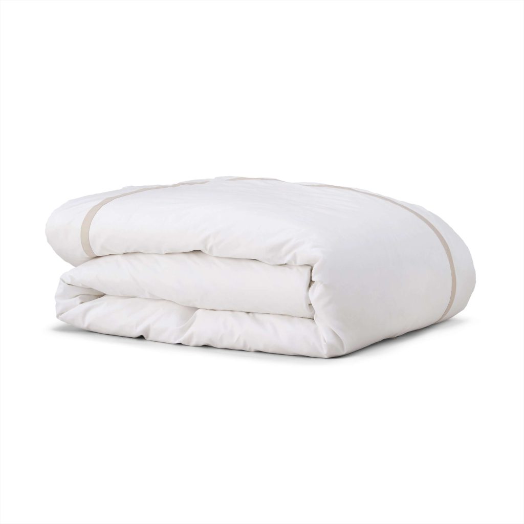 Cotton Collection Border Duvet Cover - Natural, Super King