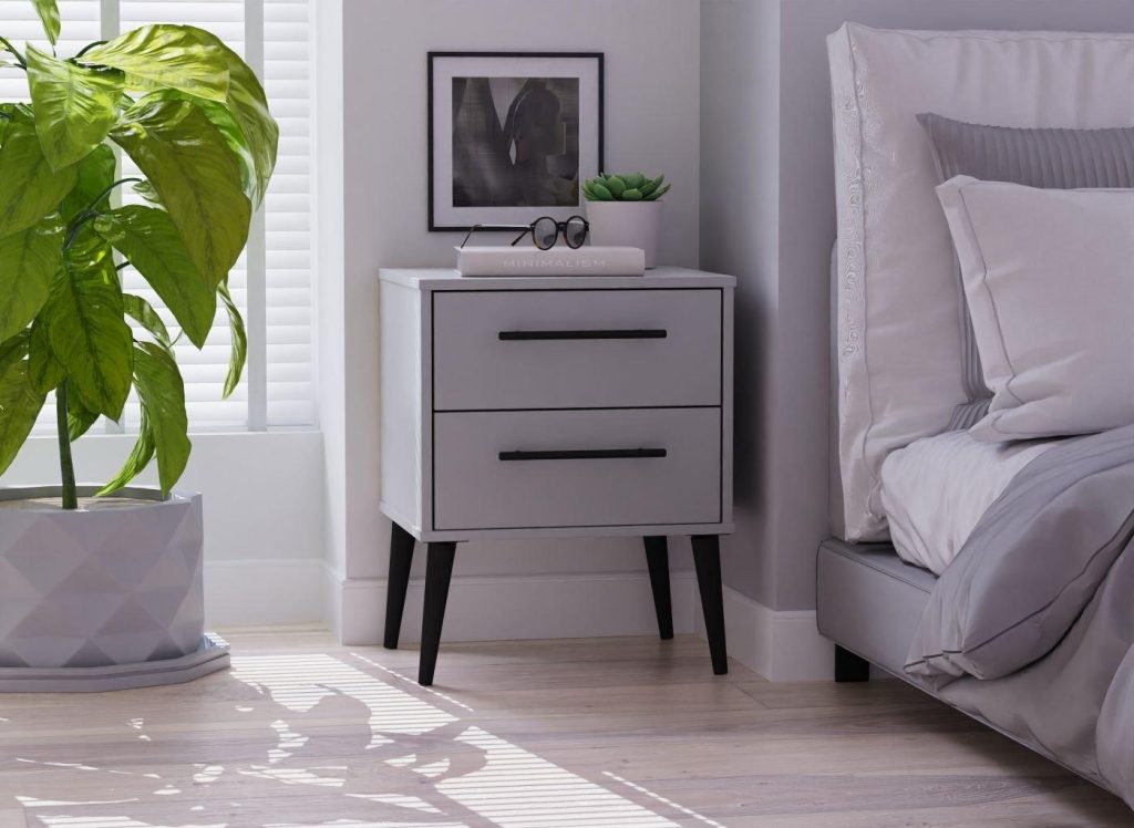 Oregon Bedside Table - Grey