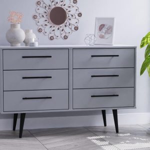 Oregon 6 Drawer Chest  Grey | Bed Sava