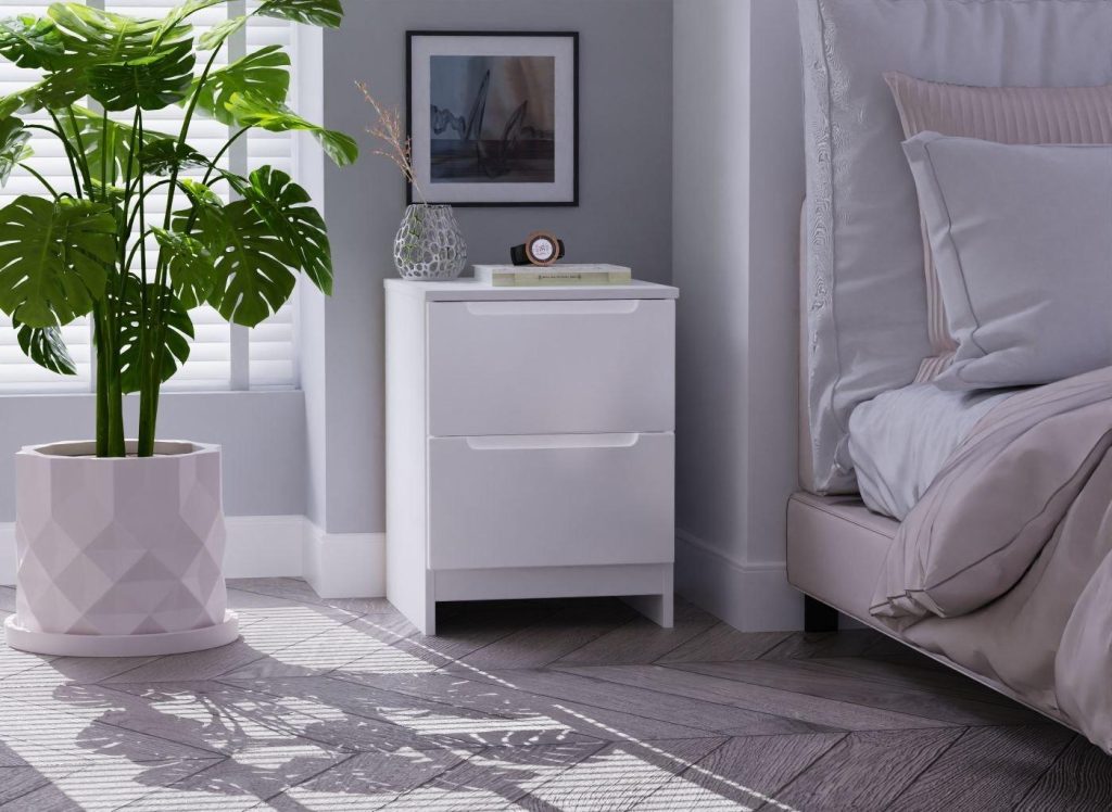 Houston Bedside Table - White