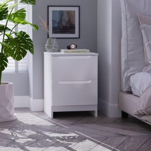 Houston Bedside Table  White | Bed Sava