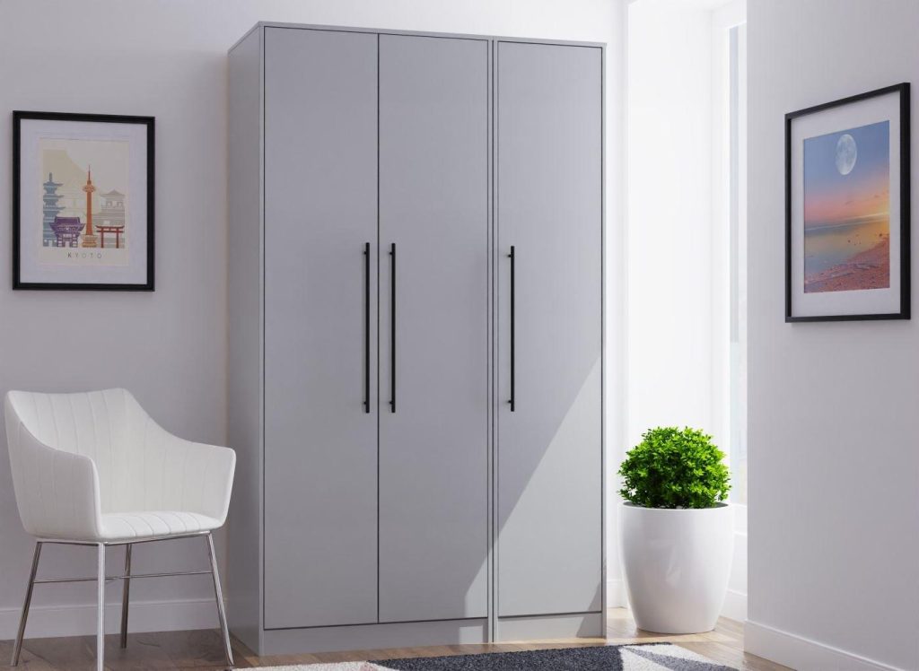 Oregon 3-Door Wardrobe - Grey