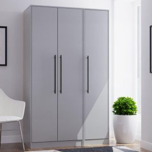 Oregon 3 Door Wardrobe  Grey | Bed Sava