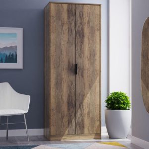 Dakota 2 Door Wardrobe  Brown | Bed Sava