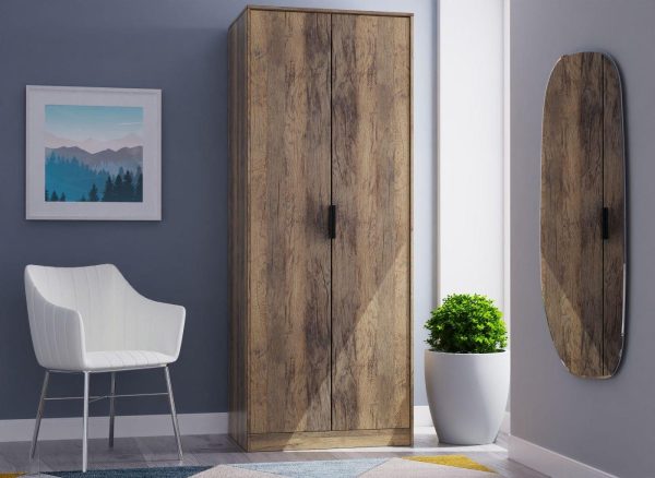 Dakota 2 Door Wardrobe  Brown | Bed Sava
