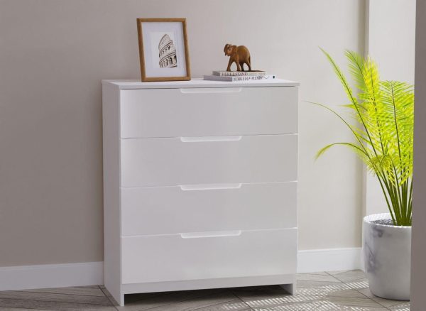 Houston 4 Drawer Chest  White | Bed Sava