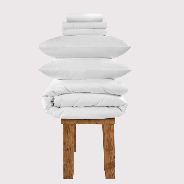 800 Thread Count Egyptian Cotton Cedarhurst LUXE Bedding Set  Brilliant White Double  Brilliant White | Bed Sava