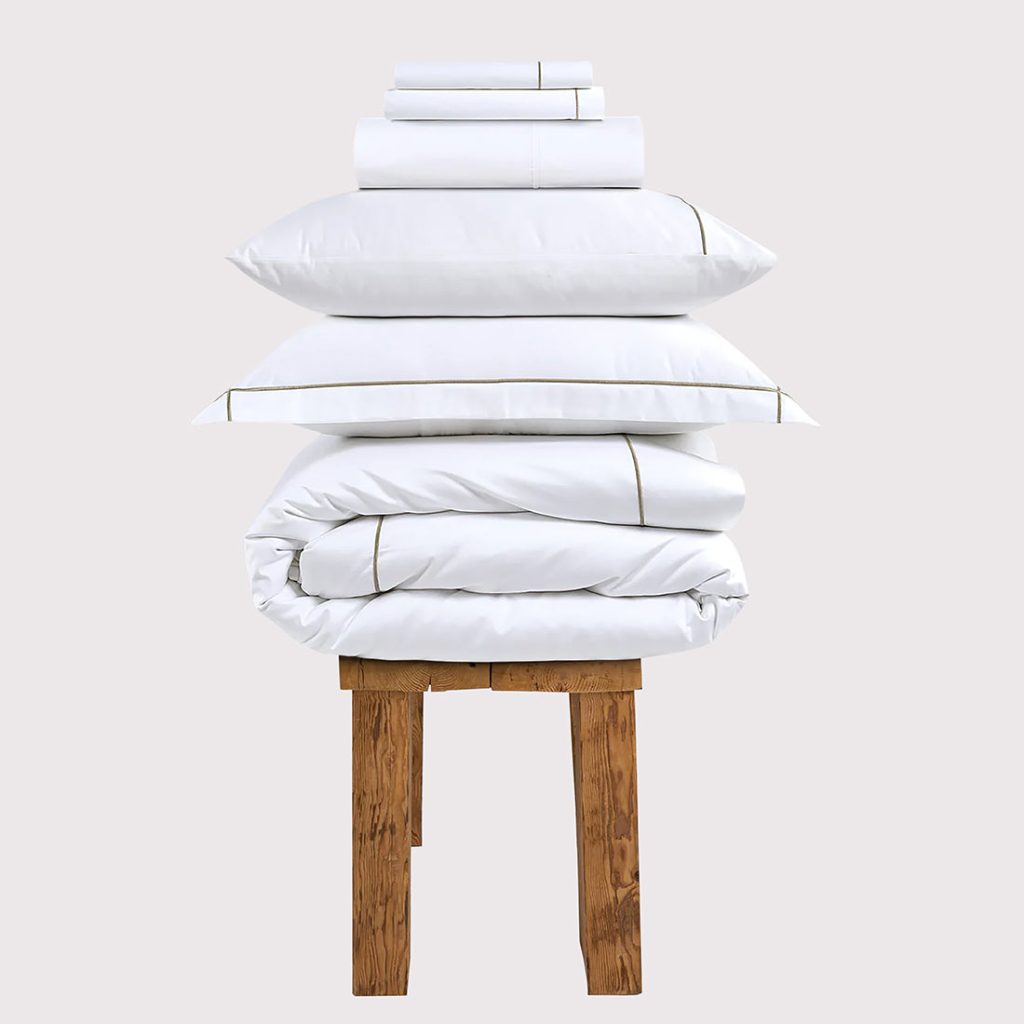 800 Thread Count Egyptian Cotton Kensington Lux Buttery Smooth Duvet Cover - Simply Taupe Bedding Set, Single / White with Simply Taupe
