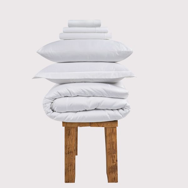 300 Thread Count Percale Oakwood Bedding Set  Brilliant White Single  Brilliant White | Bed Sava