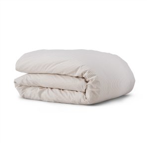 Cotton Collection Dyed Stripe Duvet Cover  Natural Double | Bed Sava