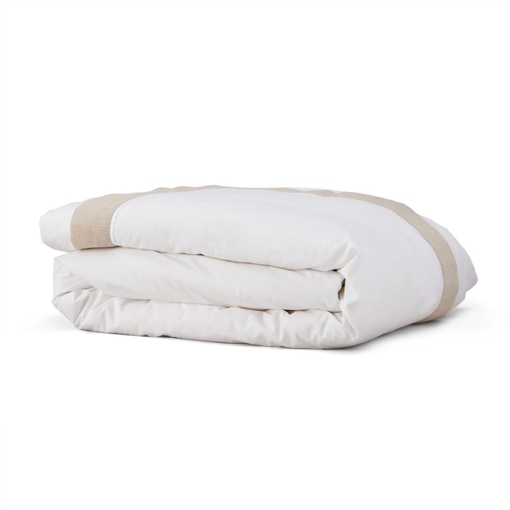 Natural Collection Linen Border Duvet Cover - Natural, Double
