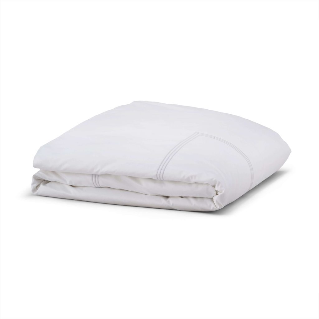 Cotton Collection Sateen Triple Row Cord Duvet Cover - Silver, Super King