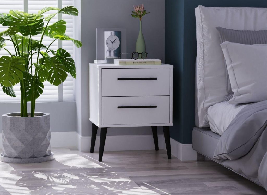 Oregon Bedside Table - White