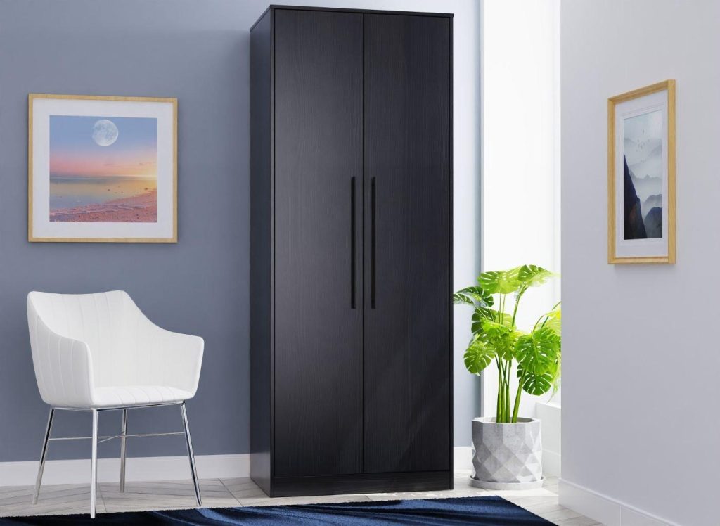 Oregon 2-Door Wardrobe - Black