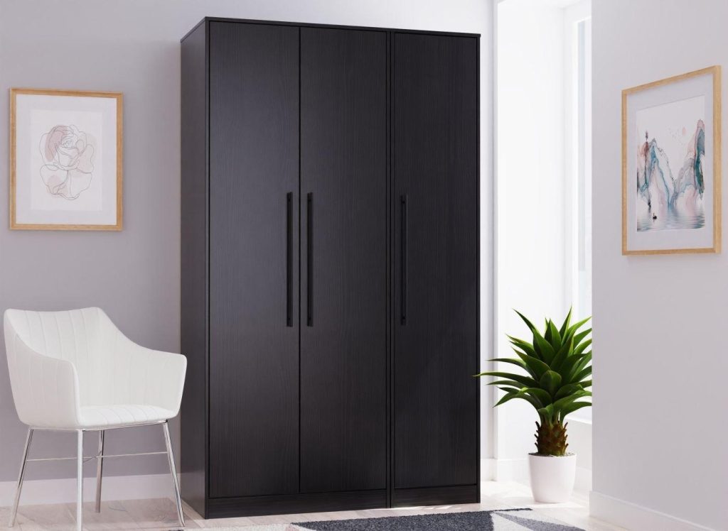 Oregon 3-Door Wardrobe - Black
