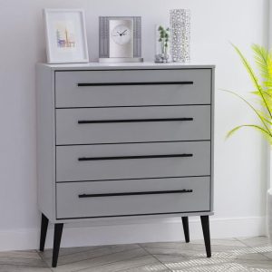Oregon 4 Drawer Chest  Grey | Bed Sava