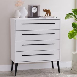 Oregon 4 Drawer Chest  White | Bed Sava