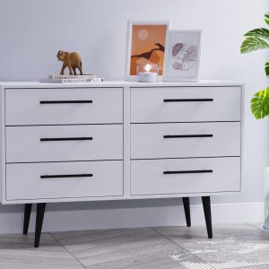 Oregon 6 Drawer Chest  White | Bed Sava